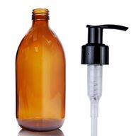 500ml Jantarová Skleněná Lékovka s Dávkovací Pumpičkou