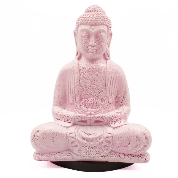 Lampa Meditující Buddha - Třešňová Popraskaná Glazura - Oválný Stojan