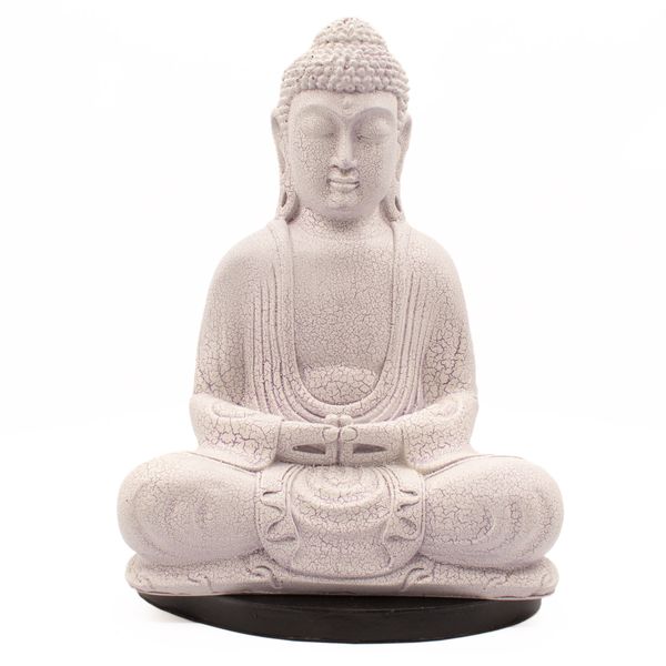 Lampa Meditující Buddha - Levandulová Popraskaná Glazura - Oválný Stojan