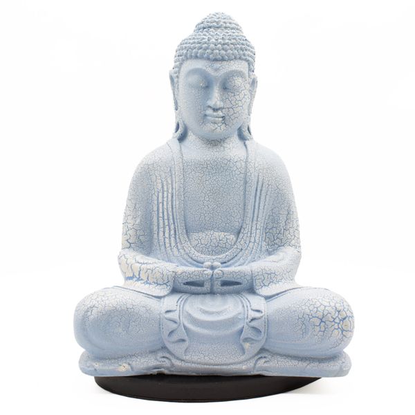 Lampa Meditující Buddha - Nebeská Modrá - Oválný Stojan
