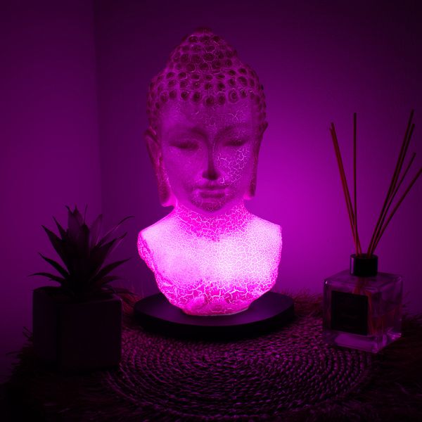 Lampa Busta Buddhy - Třešňová Popraskaná Glazura - Oválný Stojan