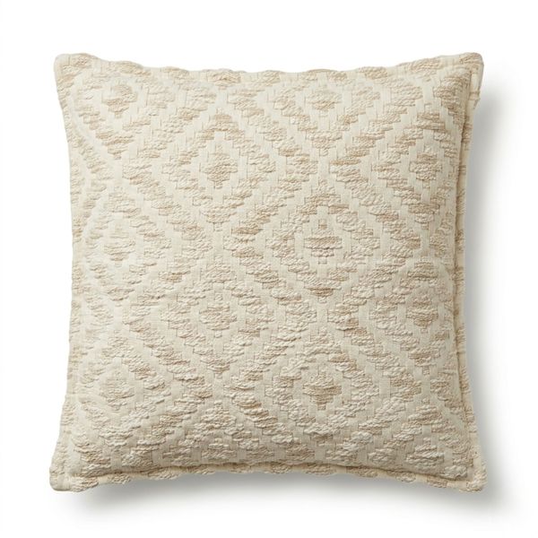 Klasický povlak na polštář - neutrální geometrický krémový vzor - 45x45 cm