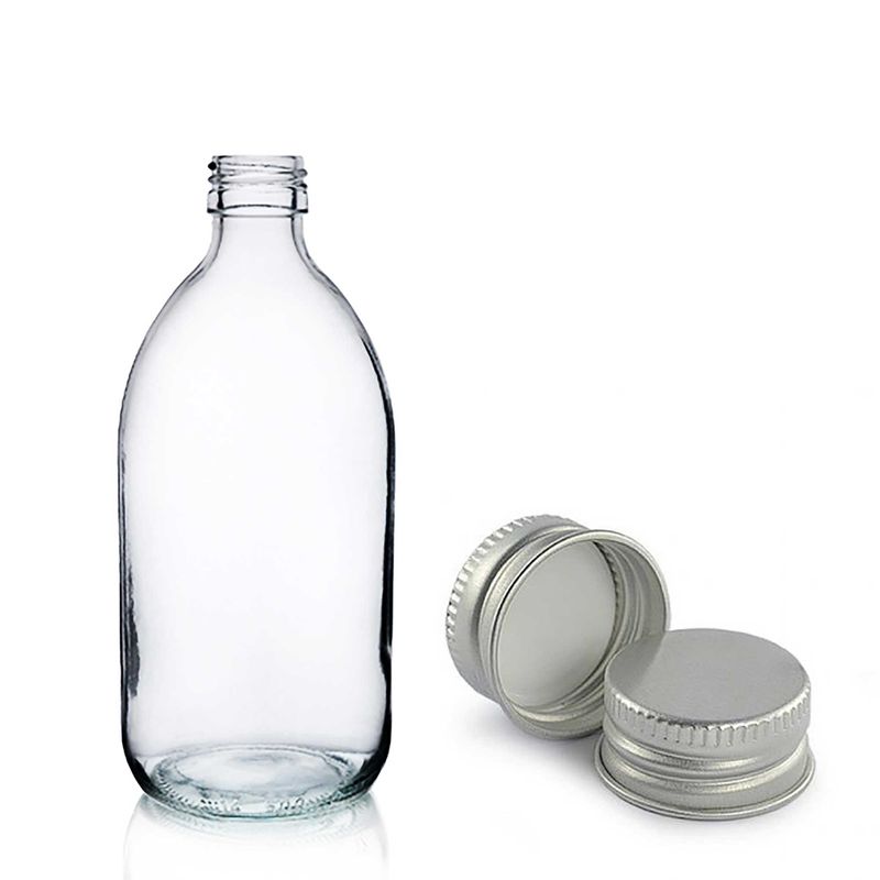 150ml Lékovky z Čirého Skla s Hliníkovým Uzávěrem