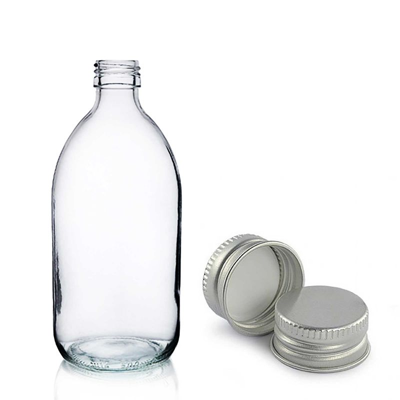 200ml Lékovky z Čirého Skla s Hliníkovým Uzávěrem