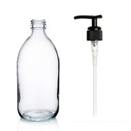 200ml Lékovky z Čirého Skla s Černou Plastovou Pumpičkou