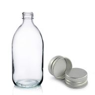 300ml Lékovky z Čirého Skla s Hliníkovým Uzávěrem