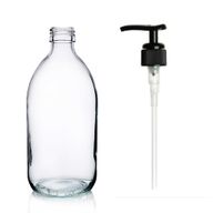 300ml Lékovky z Čirého Skla s Černou Plastovou Pumpičkou