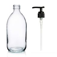 500ml Lékovky z Čirého Skla s Černou Plastovou Pumpičkou