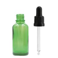 15ml Zelená Skleněná Lahvička  s Černou T/E Pipetou