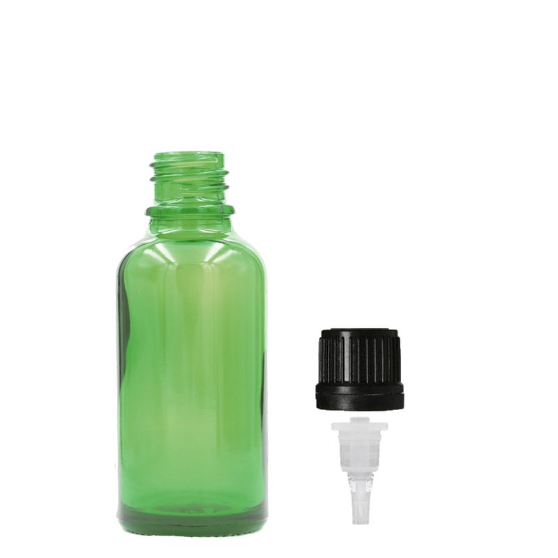 10ml Zelená Skleněná Lahvička S Kapátkovým Uzávěrem
