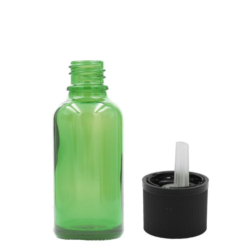15ml Zelená Skleněná Lahvička S Kapátkovým Uzávěrem s Dětskou Pojistkou