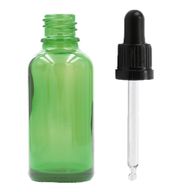 100ml Zelená Skleněná Lahvička s Černou T/E Pipetou