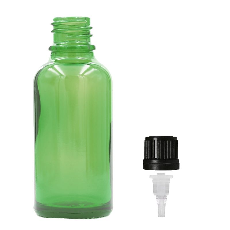 100ml Zelená Skleněná Lahvička S Kapátkovým Uzávěrem