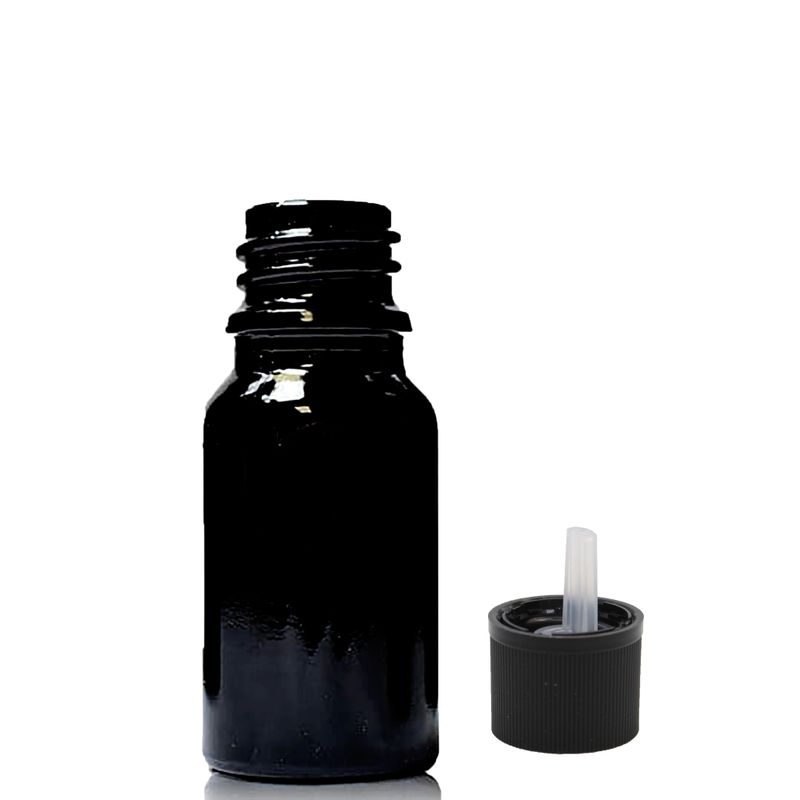 10ml Skleněná Lahvička z Černého Skla S Kapátkovým Uzávěrem s Dětskou Pojistkou