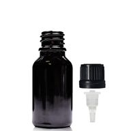 15ml Skleněná Lahvička z Černého Skla S Kapátkovým Uzávěrem