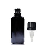 30ml Skleněná Lahvička z Černého Skla S Kapátkovým Uzávěrem