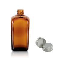 30ml Jantarová Skleněná Alchymistická Lahvička s Hliníkovým Uzávěrem