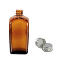 100ml Jantarová Skleněná Alchymistická Lahvička s Hliníkovým Uzávěrem