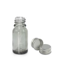 10ml Skleněná Láhev z Matně Šedého Skla s Hliníkovým Uzávěrem