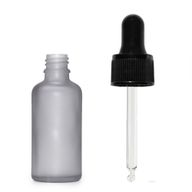 10ml Skleněná Láhev z Matně Šedého Skla s Černou Pipetou