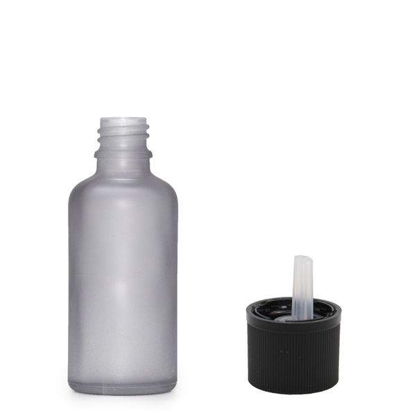 10ml Skleněná Láhev z Matně Šedého Skla s Uzávěrem s Dětskou Pojistkou