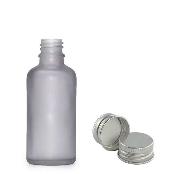 30ml Skleněná Láhev z Matně Šedého Skla  with s Hliníkovým Uzávěrem