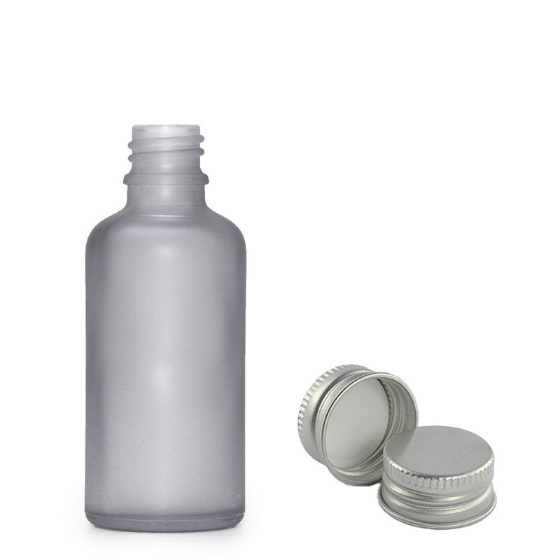 30ml Skleněná Láhev z Matně Šedého Skla  with s Hliníkovým Uzávěrem