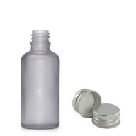 30ml Skleněná Láhev z Matně Šedého Skla  with s Hliníkovým Uzávěrem