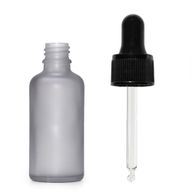 30ml Skleněná Láhev z Matně Šedého Skla s Černou Pipetou