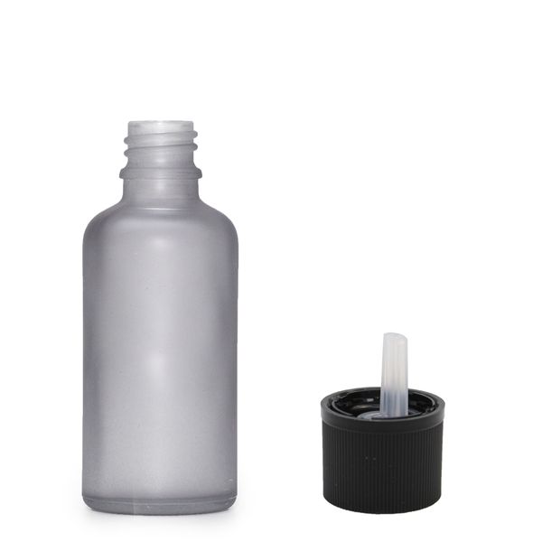 30ml Skleněná Láhev z Matně Šedého Skla s Uzávěrem s Dětskou Pojistkou