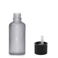 30ml Skleněná Láhev z Matně Šedého Skla s Uzávěrem s Dětskou Pojistkou