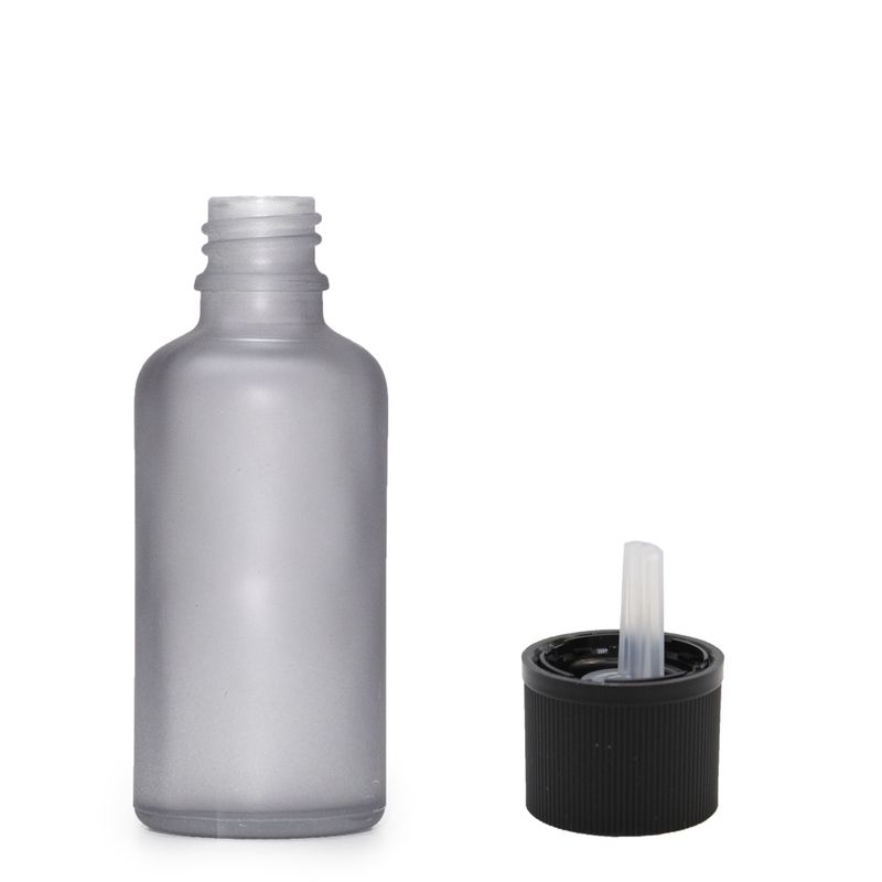 30ml Skleněná Láhev z Matně Šedého Skla s Uzávěrem s Dětskou Pojistkou