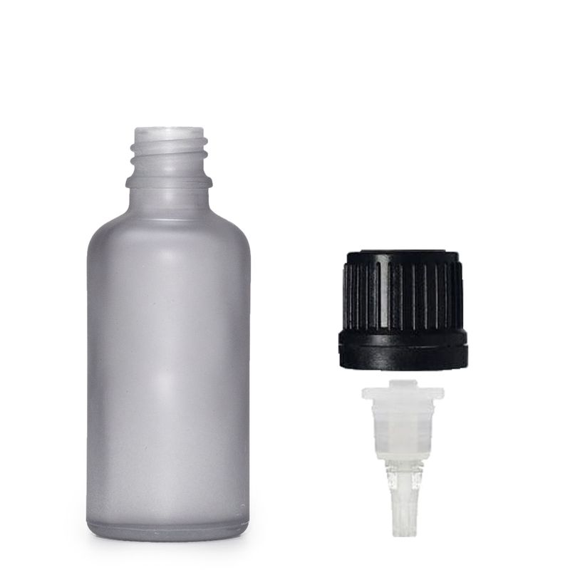 30ml Skleněná Láhev z Matně Šedého Skla s Kapátkem