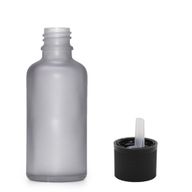 50ml Skleněná Láhev z Matně Šedého Skla s Uzávěrem s Dětskou Pojistkou