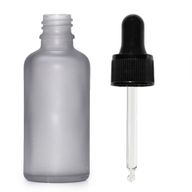100ml Skleněná Láhev z Matně Šedého Skla s Černou Pipetou