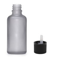 100ml Skleněná Láhev z Matně Šedého Skla s Uzávěrem s Dětskou Pojistkou