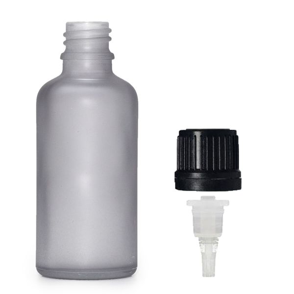 100ml Skleněná Láhev z Matně Šedého Skla s Kapátkem