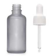 100ml Skleněná Láhev z Matně Šedého Skla s Bílou Pipetou