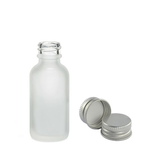 10ml Skleněná Láhev z Matně Bílého Skla s Hliníkovým Uzávěrem