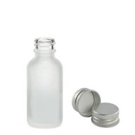 10ml Skleněná Láhev z Matně Bílého Skla s Hliníkovým Uzávěrem