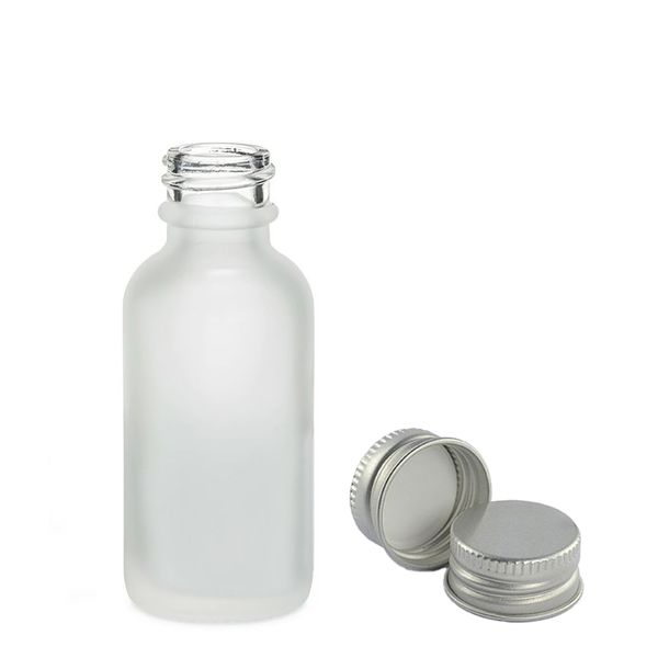 30ml Skleněná Láhev z Matně Bílého Skla  with s Hliníkovým Uzávěrem