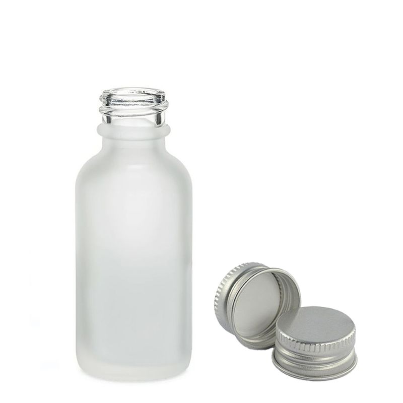30ml Skleněná Láhev z Matně Bílého Skla  with s Hliníkovým Uzávěrem