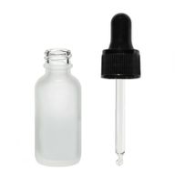 30ml Skleněná Láhev z Matně Bílého Skla s Černou Pipetou