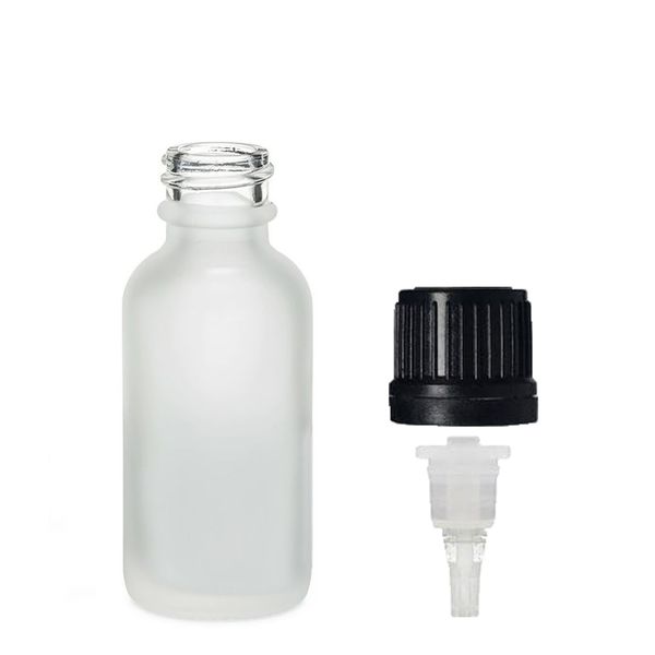 30ml Skleněná Láhev z Matně Bílého Skla s Kapátkem