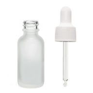 30ml Skleněná Láhev z Matně Bílého Skla s Bílou Pipetou
