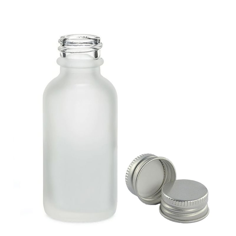 50ml Skleněná Láhev z Matně Bílého Skla with s Hliníkovým Uzávěrem