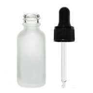 50ml Skleněná Láhev z Matně Bílého Skla s Černou Pipetou