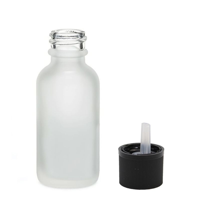 50ml Skleněná Láhev z Matně Bílého Skla s Uzávěrem s Dětskou Pojistkou