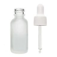 50ml Skleněná Láhev z Matně Bílého Skla s Bílou Pipetou