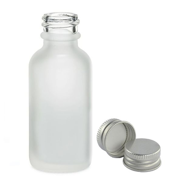 100ml Skleněná Láhev z Matně Bílého Skla with s Hliníkovým Uzávěrem